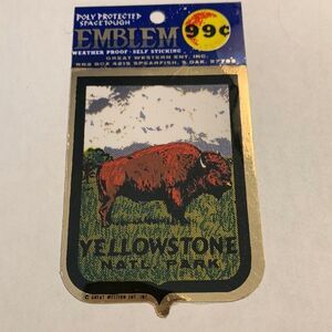 Vintage Yellowstone Foil Travel Sticker Emblem
